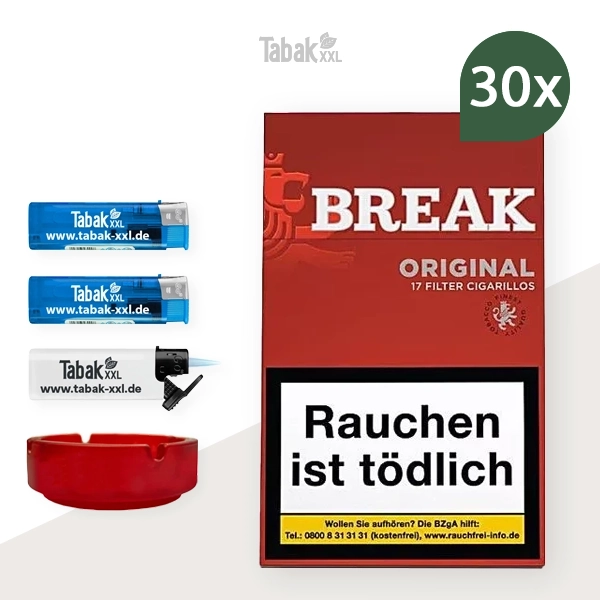30x-break-zigarillos-original-rot-m-mit-filter-+-2x-elektro-feuerzeuge-+-1x-sturmfeuerzeug-+-1x-aschenbecher